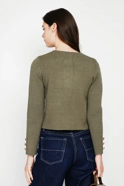 Veste courte boutonnée kaki