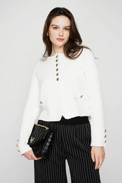 Veste courte boutonnée naturelle