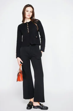 Veste courte boutonnée noire