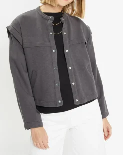 Veste courte en Coton Léonor gris foncé