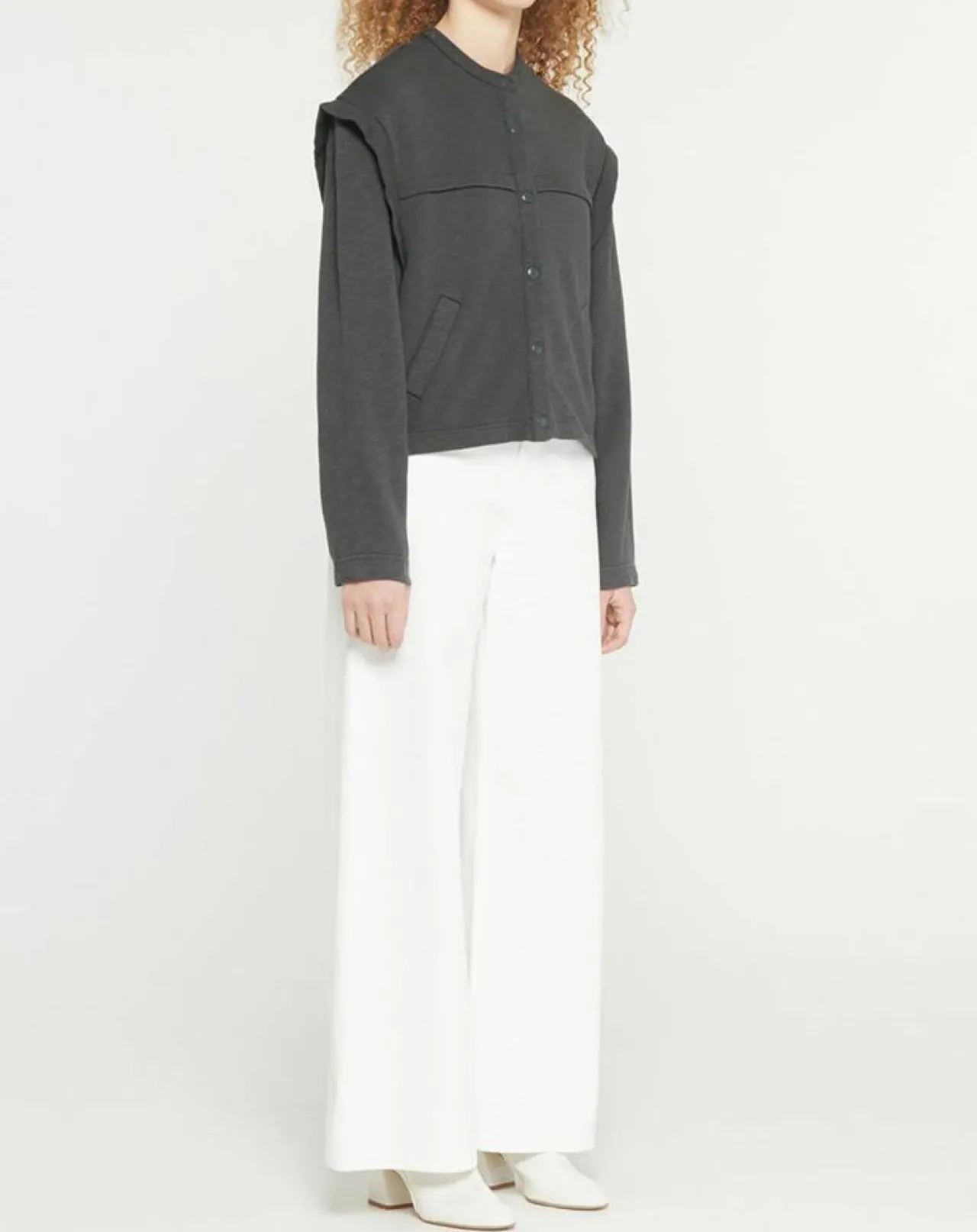 Veste courte en Coton Léonor gris foncé