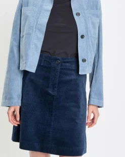 Veste courtes en Velours côtelé bleu ciel