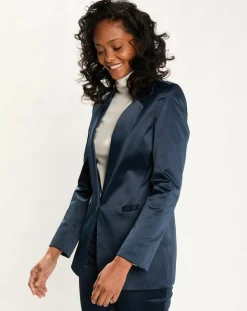 Veste de costume en Satin Moon nuit