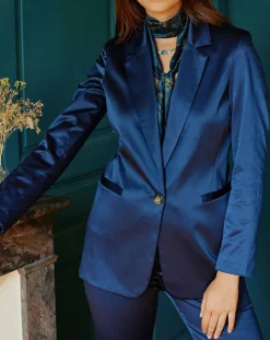 Veste de costume en Satin Moon nuit