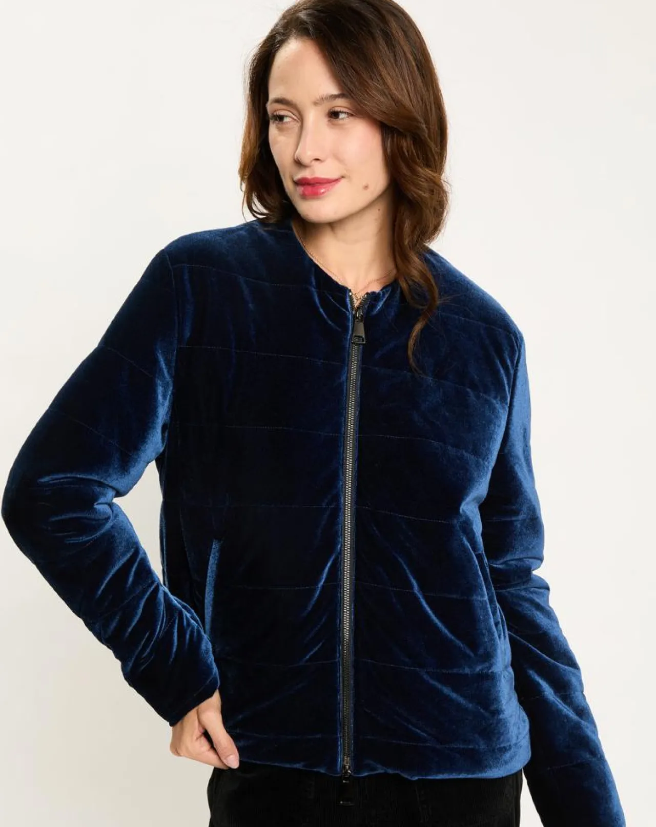 Veste de costume en Satin Moon bleue