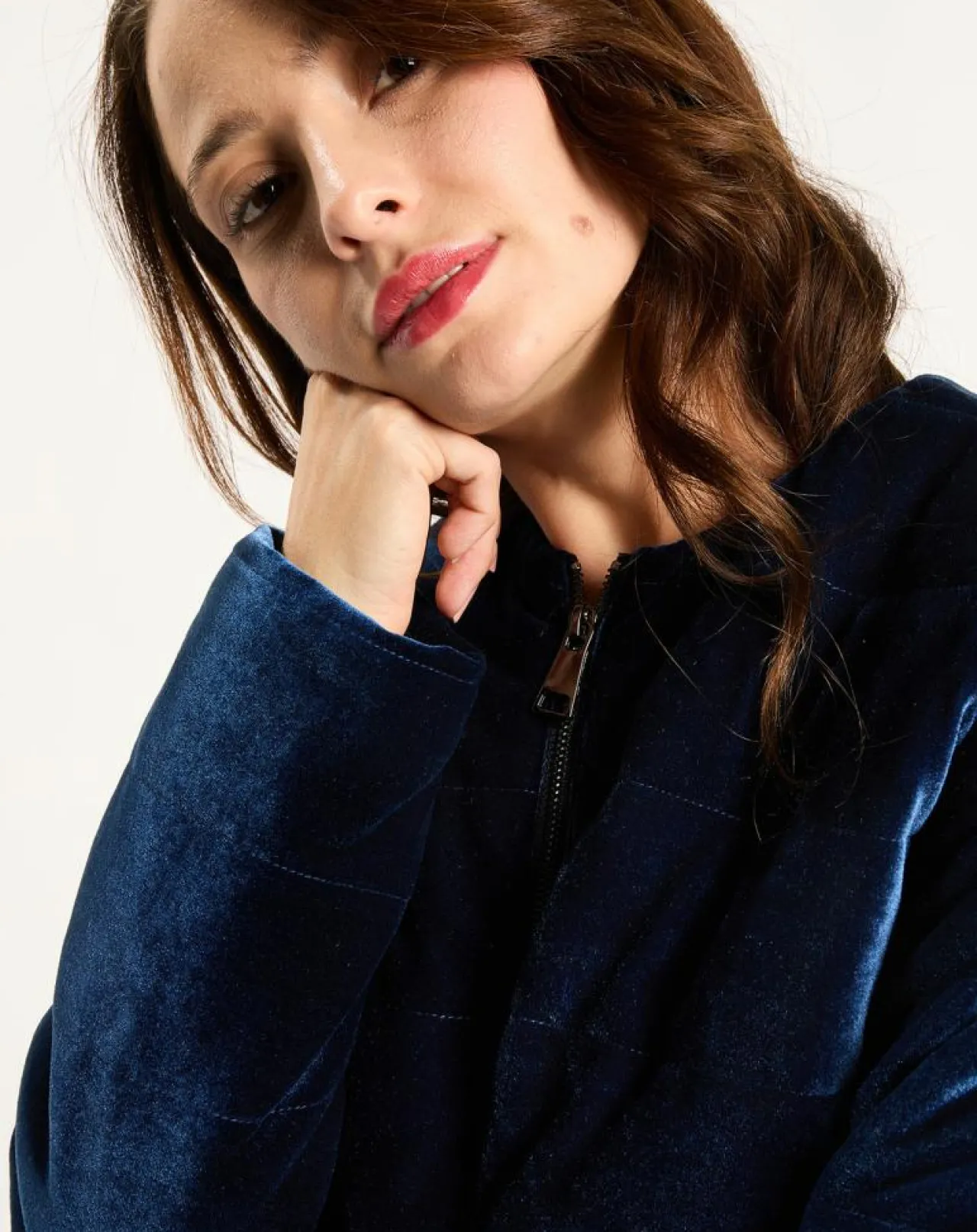 Veste de costume en Satin Moon bleue