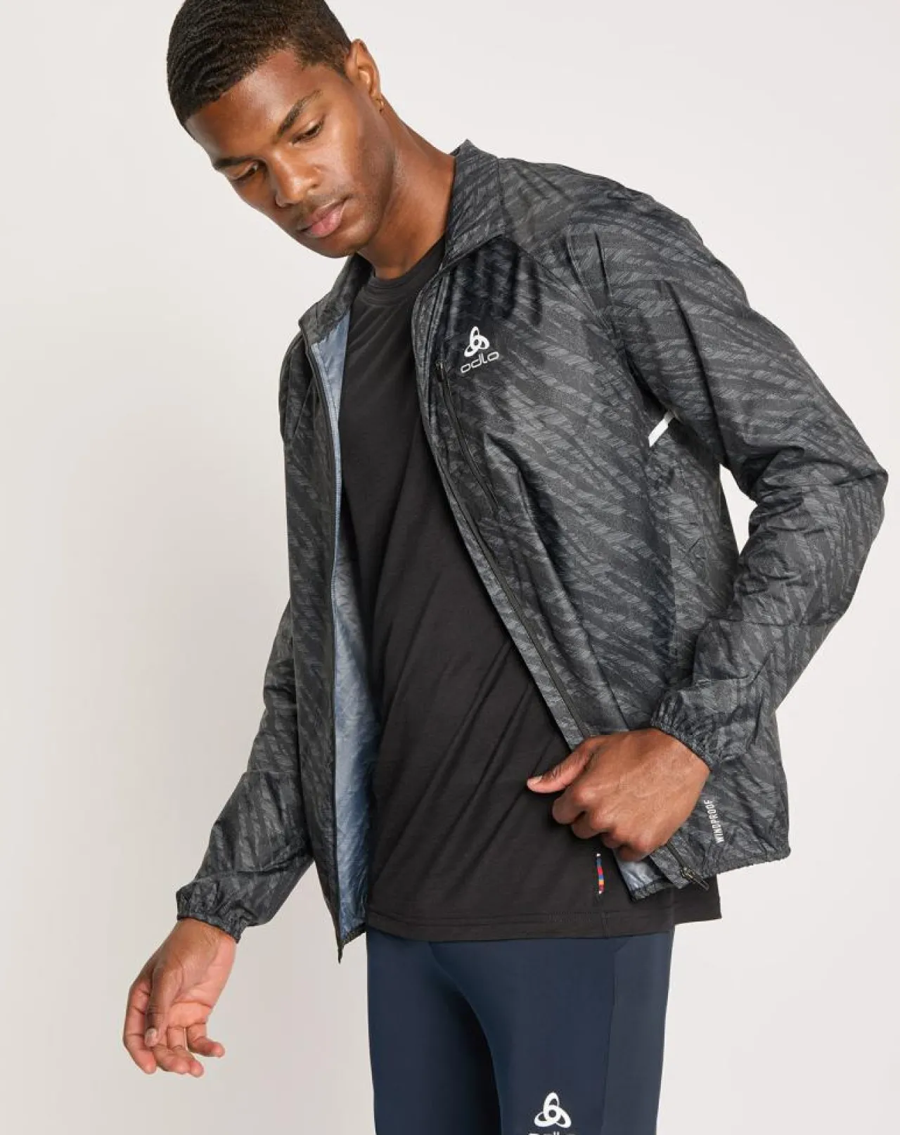 Veste de running Zeroweight imprimée noire