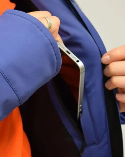 Veste de Ski Aneto col fausse fourrure cobalt