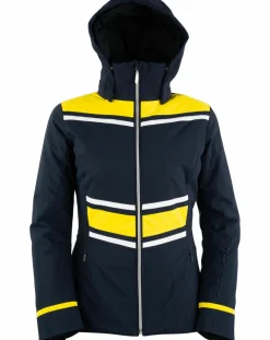 Veste de ski Caron bleu marine/jaune