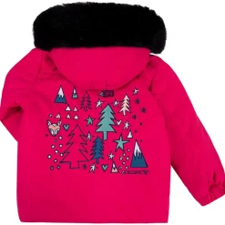 Veste de ski Fairy fausse fourrure rose