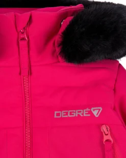 Veste de ski Fairy fausse fourrure rose