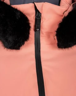 Veste de ski Geod fausse fourrure rose