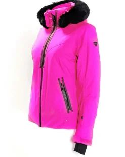 Veste de ski Geod fausse fourrure rose
