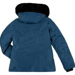 Veste de ski Geod JR fausse fourrure bleu foncé
