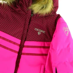 Veste de Ski Maya col fausse fourrure rose ultra