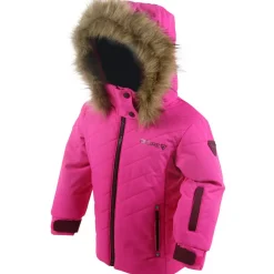 Veste de ski Pingouin col fausse fourrure rose