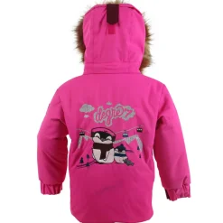 Veste de ski Pingouin col fausse fourrure rose