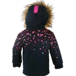 Veste de ski Rose col fausse fourrure marine