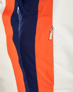 Veste de ski Sella fausse fourrure écru/orange