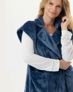 Veste d'intérieur en peluche flanelle Essentiel prusse