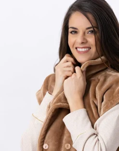 Veste d'intérieur en peluche flanelle Essentiel dorée