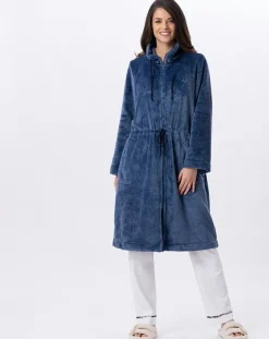 Veste d'intérieur en peluche flanelle Essentiel prusse