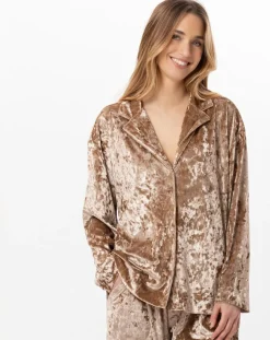Veste d'intérieur en velours Platine dorée