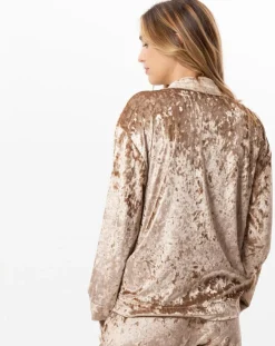 Veste d'intérieur en velours Platine dorée