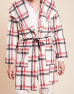 Veste d'intérieur Essentiel à carreaux écru/rouge/noir