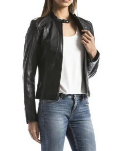 Veste en Cuir Alazeia noire