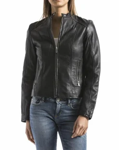 Veste en Cuir Alazeia noire