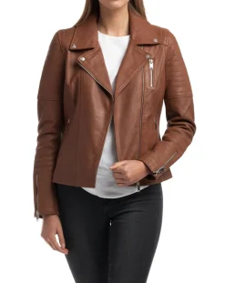 Veste en Cuir Althea cognac