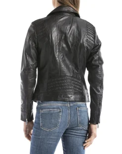Veste en Cuir Andelle noire