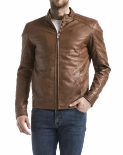 Veste en Cuir Ardesco cognac