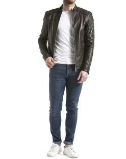 Veste en Cuir Ardesco marron