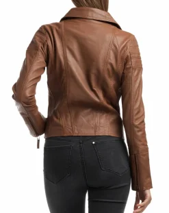 Veste en Cuir Barbara cognac