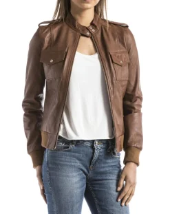Veste en Cuir Belaya cognac