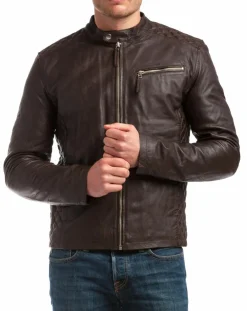 Veste en Cuir Ben marron