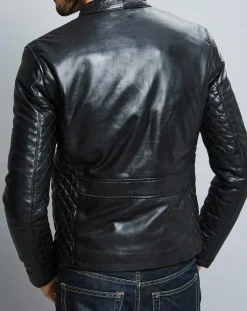 Veste en Cuir Ben noire