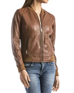 Veste en Cuir Benoue cognac