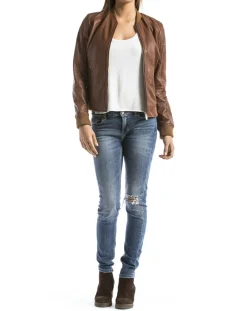 Veste en Cuir Benoue cognac