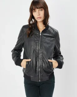 Veste en Cuir Benoue noire