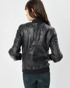 Veste en Cuir Benoue noire