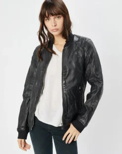 Veste en Cuir Benoue noire