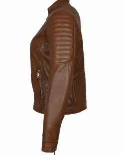 Veste en Cuir Betty cognac