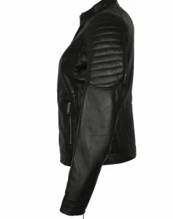 Veste en Cuir Betty noire