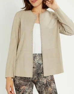Veste en Cuir Birdy sable