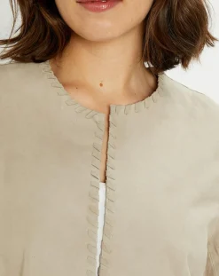Veste en Cuir Birdy sable
