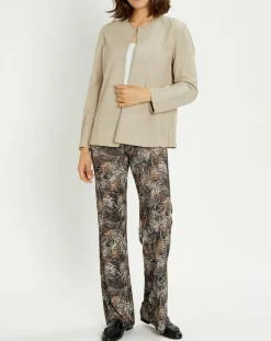 Veste en Cuir Birdy sable