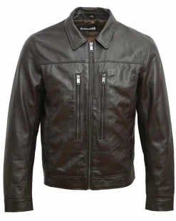 Veste en Cuir Bittum marron